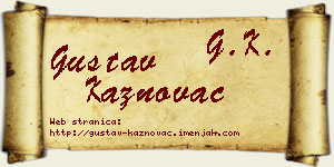 Gustav Kaznovac vizit kartica